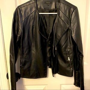Faux leather moto jacket